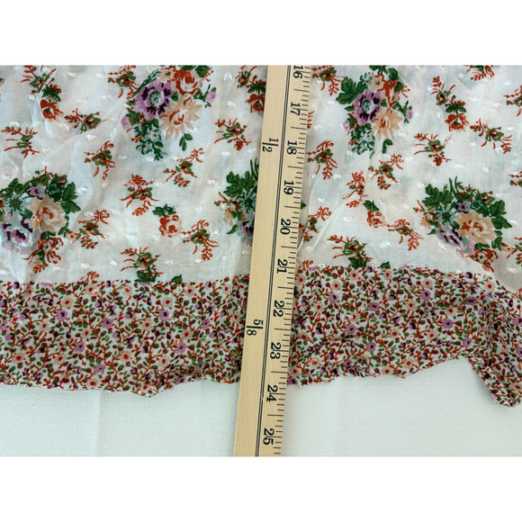 New Directions Top Women’s Blouse XL Floral Sheer Spring Summer Boho Cottagecore - Picture 9 of 11